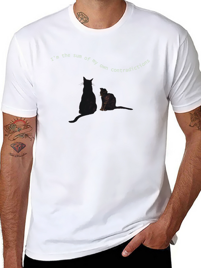 Contradictions Cat Graphic Tee - Soft Black T-Shirt