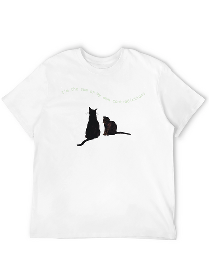 Contradictions Cat Graphic Tee - Soft Black T-Shirt
