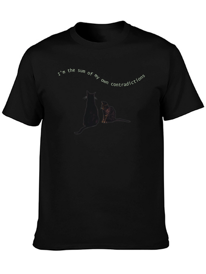 Contradictions Cat Graphic Tee - Soft Black T-Shirt