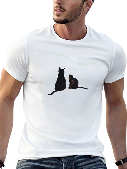 Contradictions Cat Graphic Tee - Soft Black T-Shirt