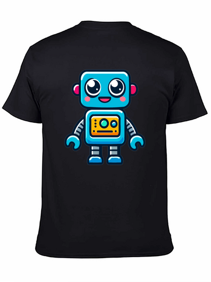 Fun Robot Graphic T-Shirt - Black
