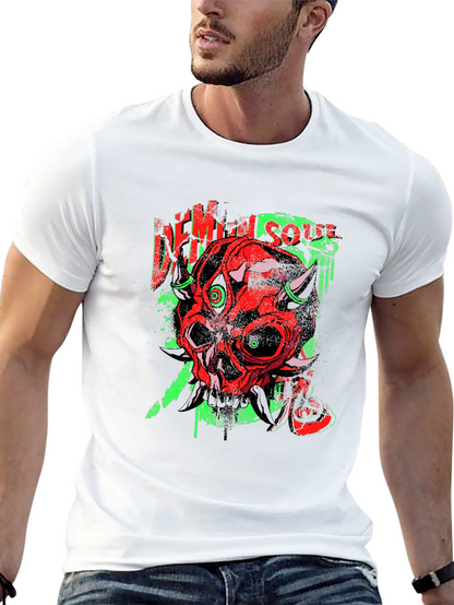Demon Soul Graphic Tee - Unique Skull Design