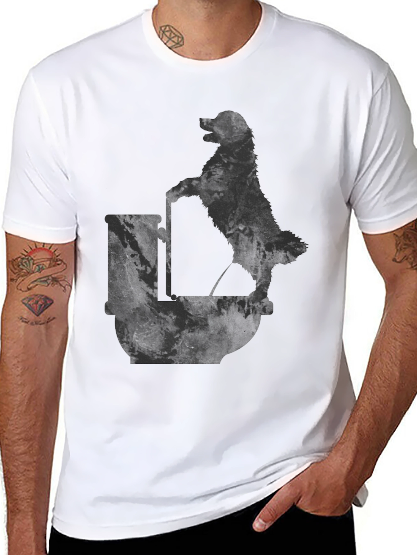 Dog on Barrel Graphic T-Shirt
