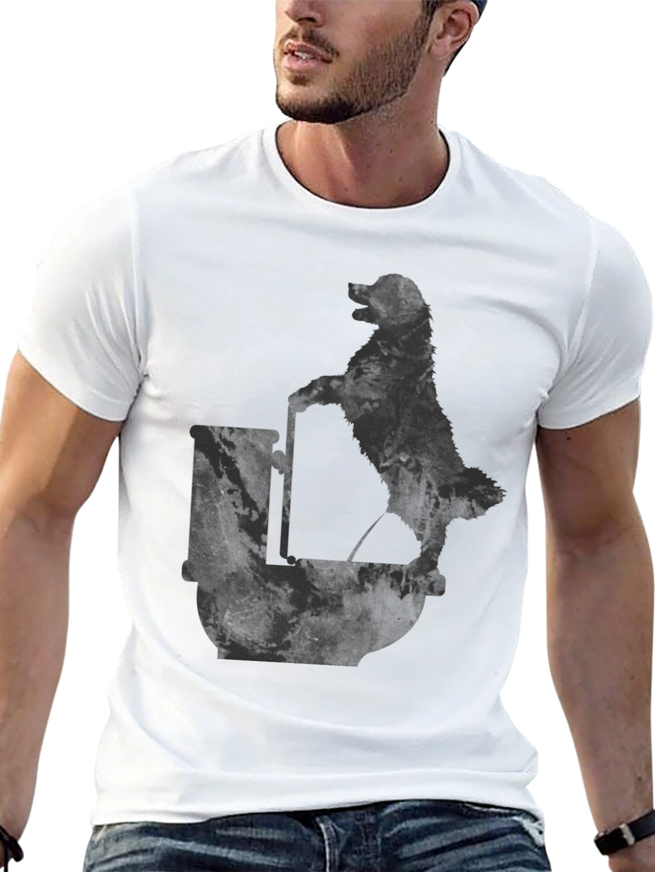 Dog on Barrel Graphic T-Shirt