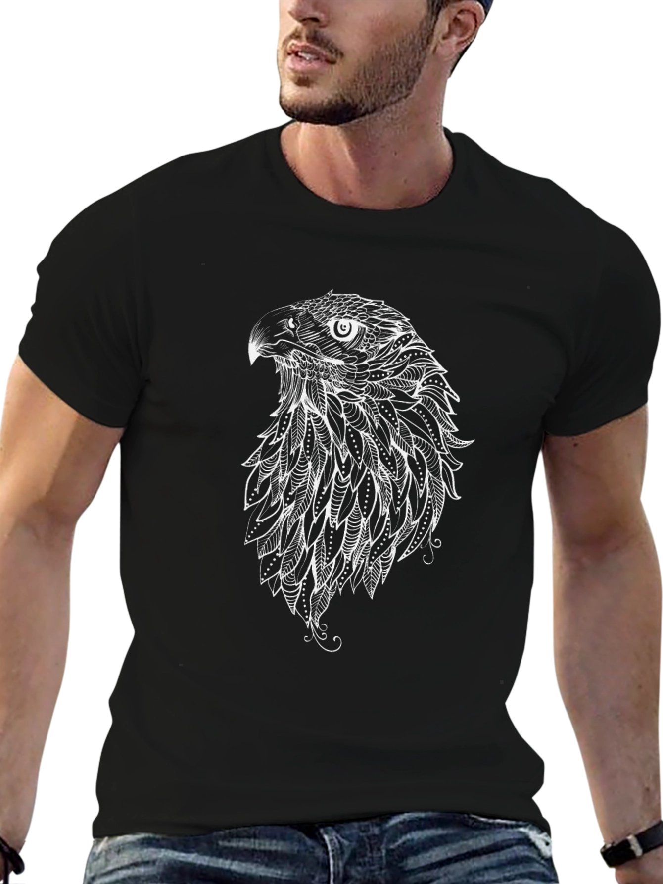 Black Eagle Graphic Tee - Stylish Mens Casual Top