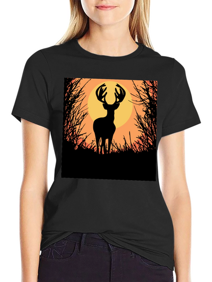 Deer Silhouette Graphic Tee - Nature Inspired Apparel