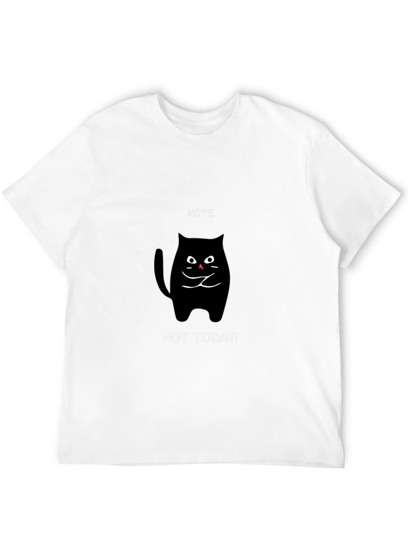 Nope Not Today Cat T-Shirt - Black