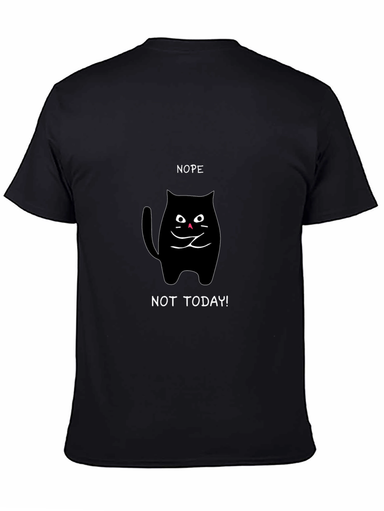 Nope Not Today Cat T-Shirt - Black
