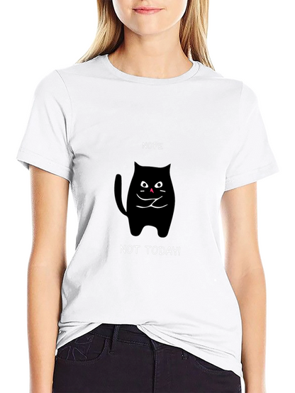 Nope Not Today Cat T-Shirt - Black
