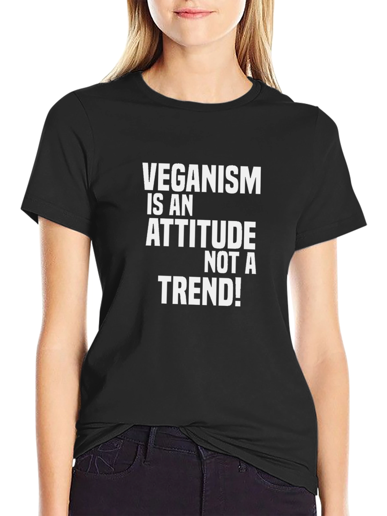 Veganism Attitude Graphic Tee - Black