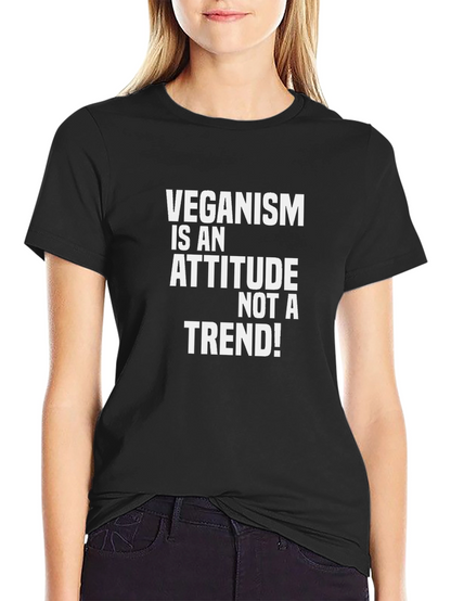 Veganism Attitude Graphic Tee - Black