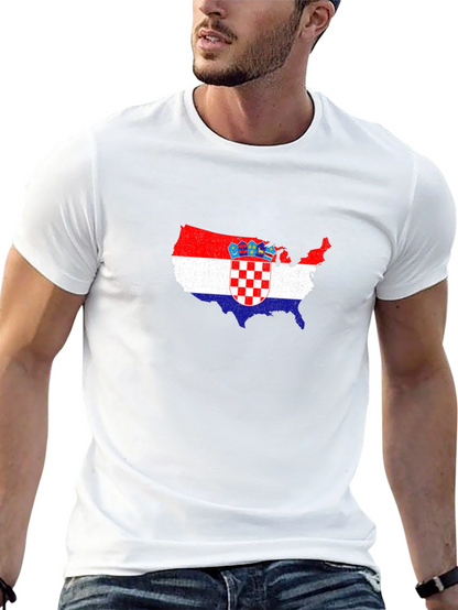 Croatian Pride USA Map T-Shirt