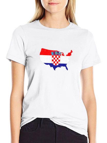 Croatian Pride USA Map T-Shirt