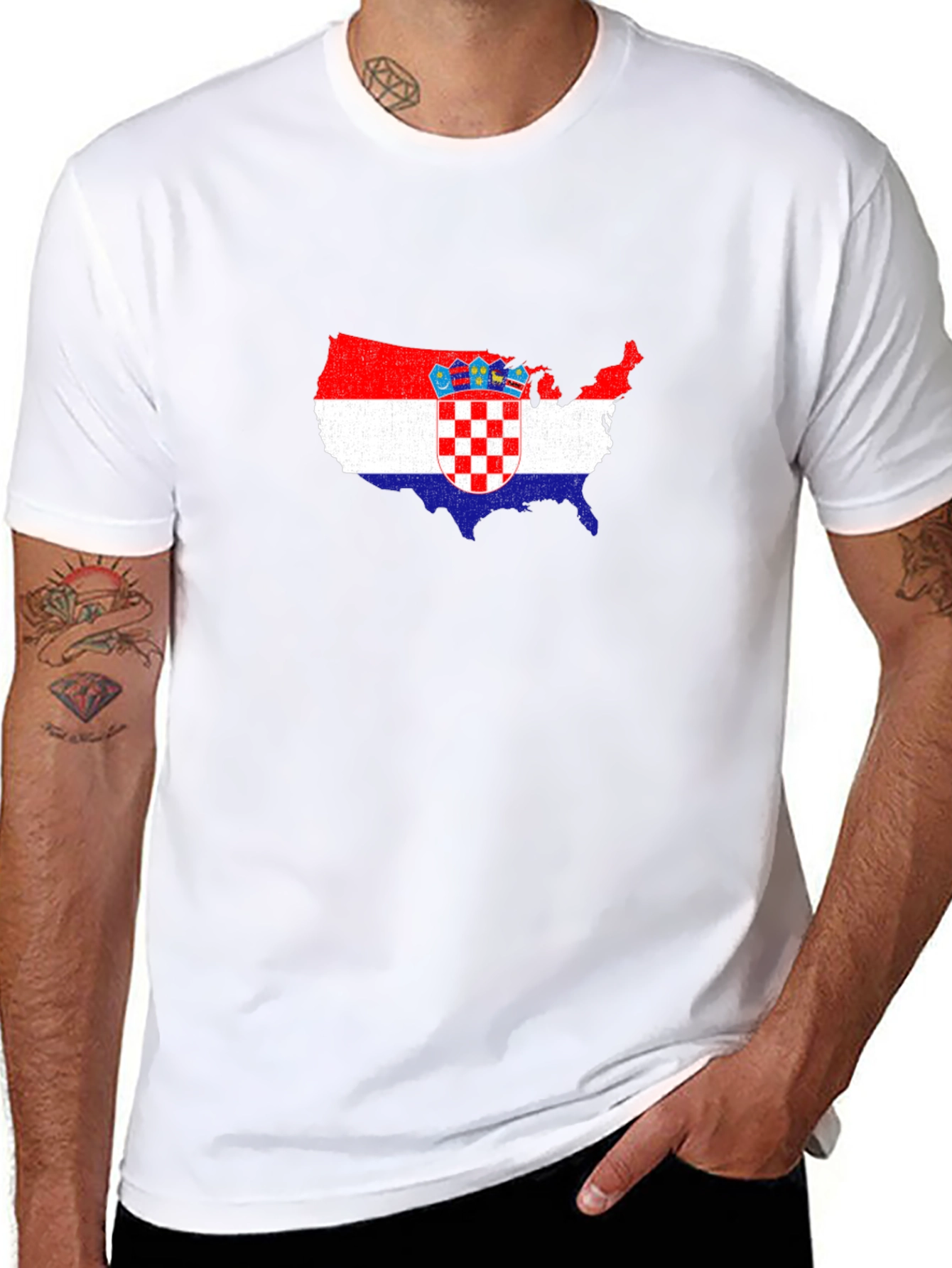 Croatian Pride USA Map T-Shirt