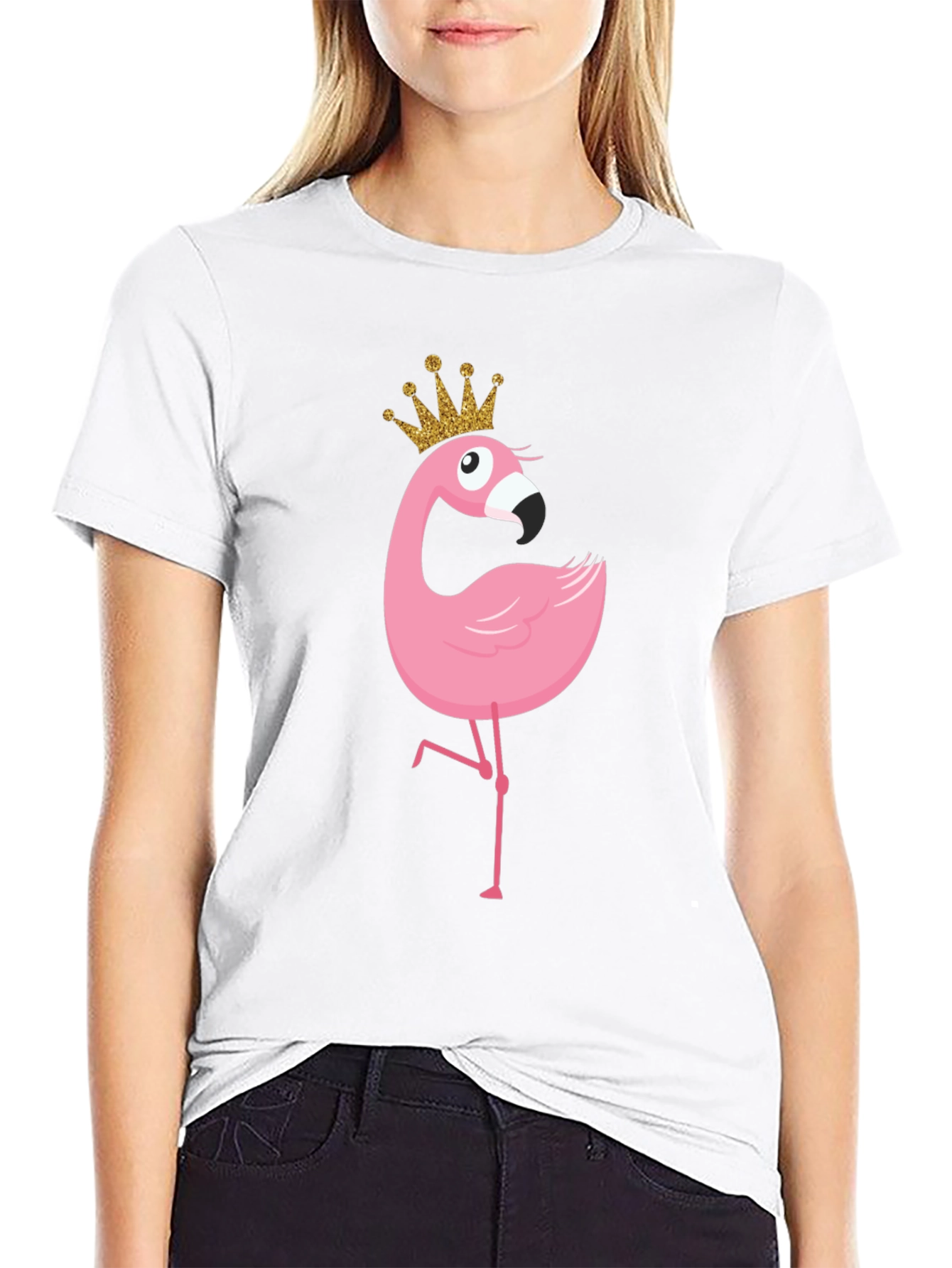 Flamingo Princess T-Shirt - Cute Cartoon Graphic Tee