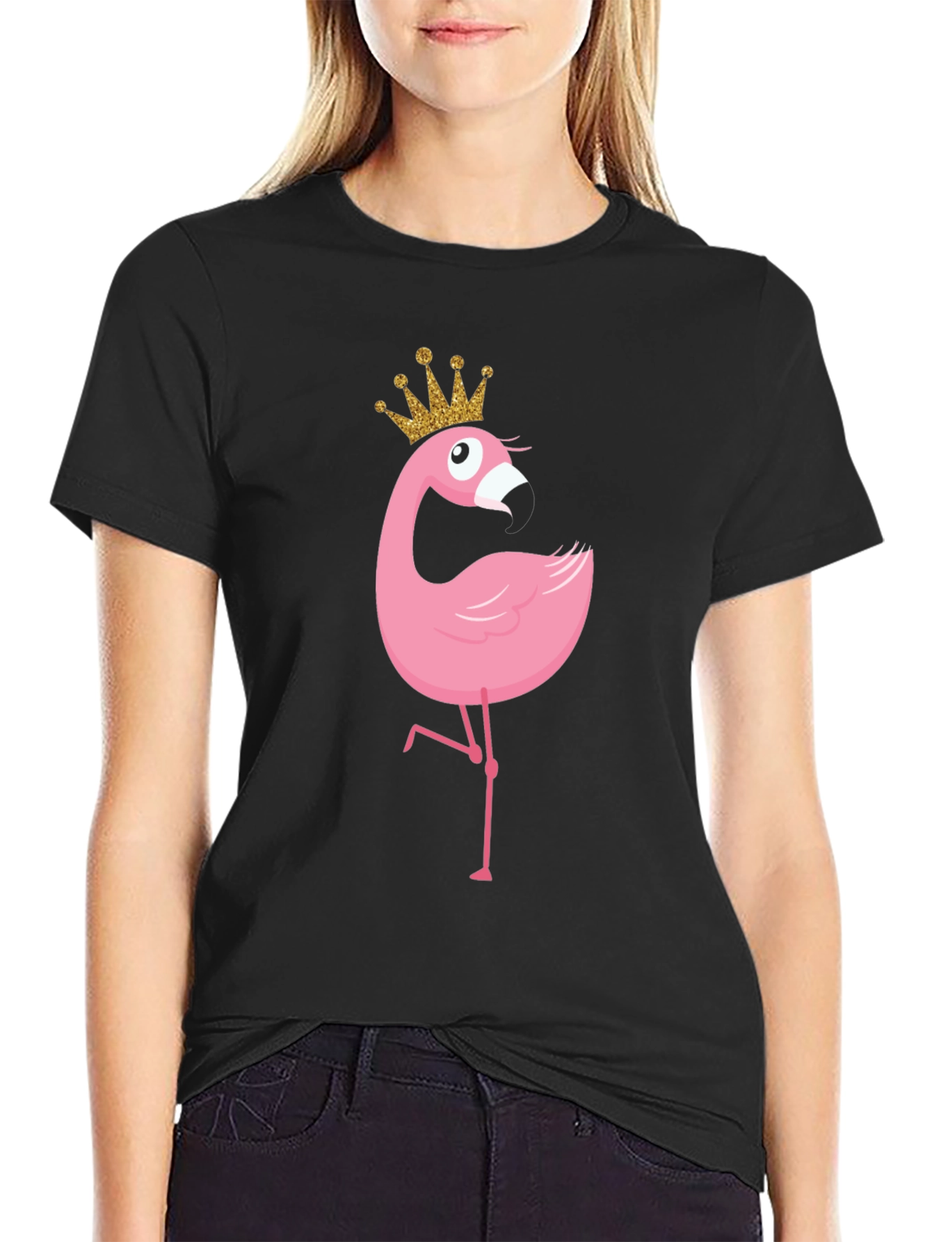 Flamingo Princess T-Shirt - Cute Cartoon Graphic Tee