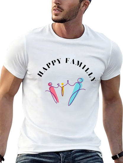 Happy Family Graphic Print T-Shirt - Unisex