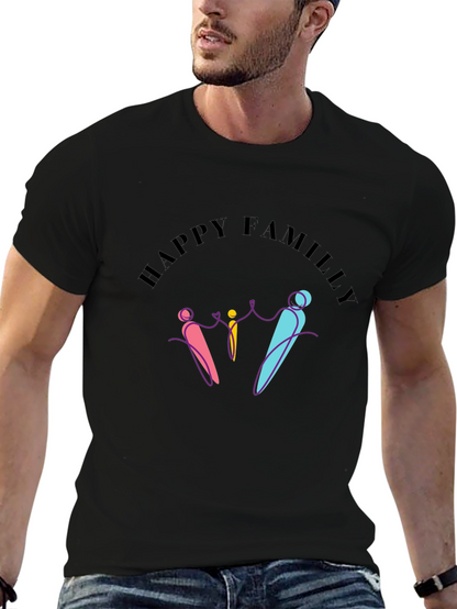 Happy Family Graphic Print T-Shirt - Unisex