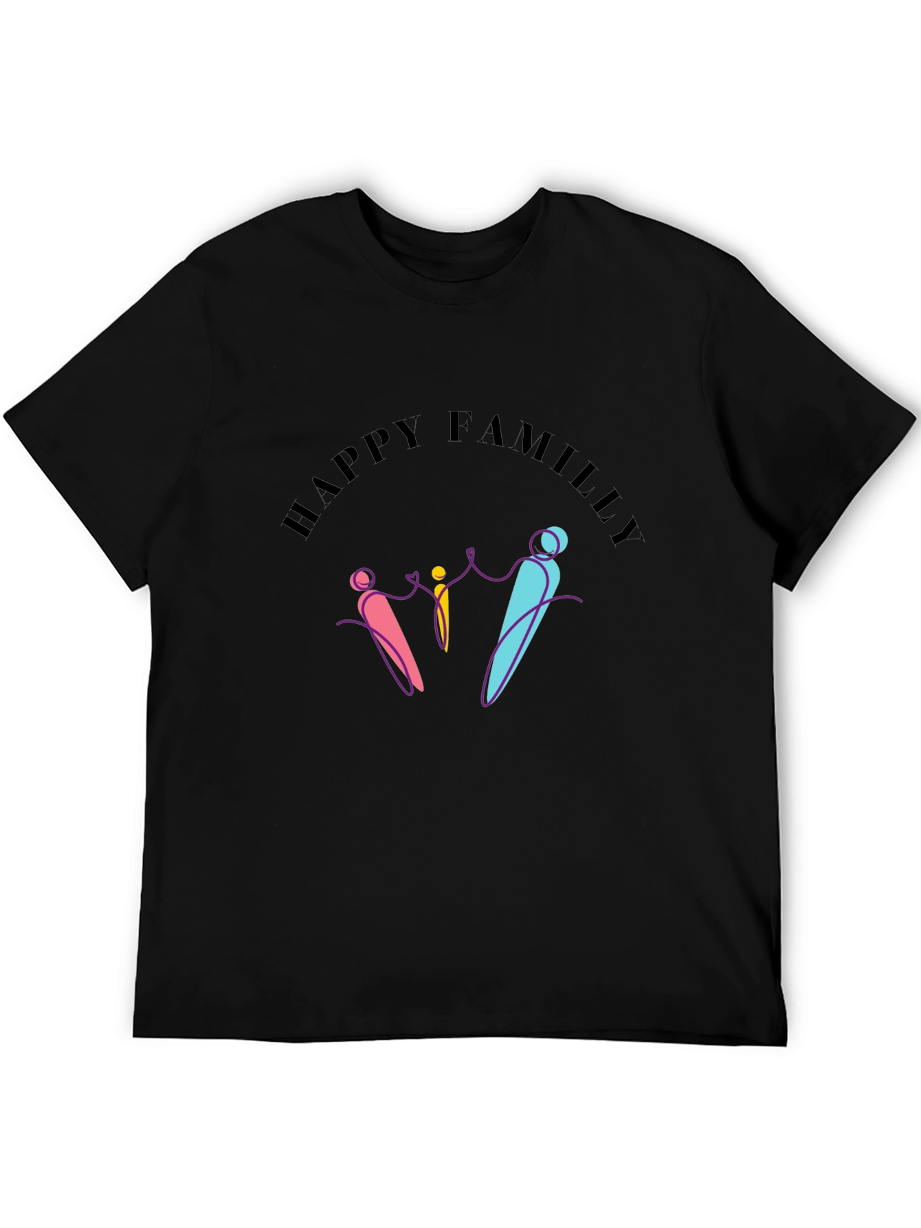 Happy Family Graphic Print T-Shirt - Unisex