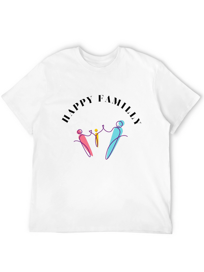 Happy Family Graphic Print T-Shirt - Unisex