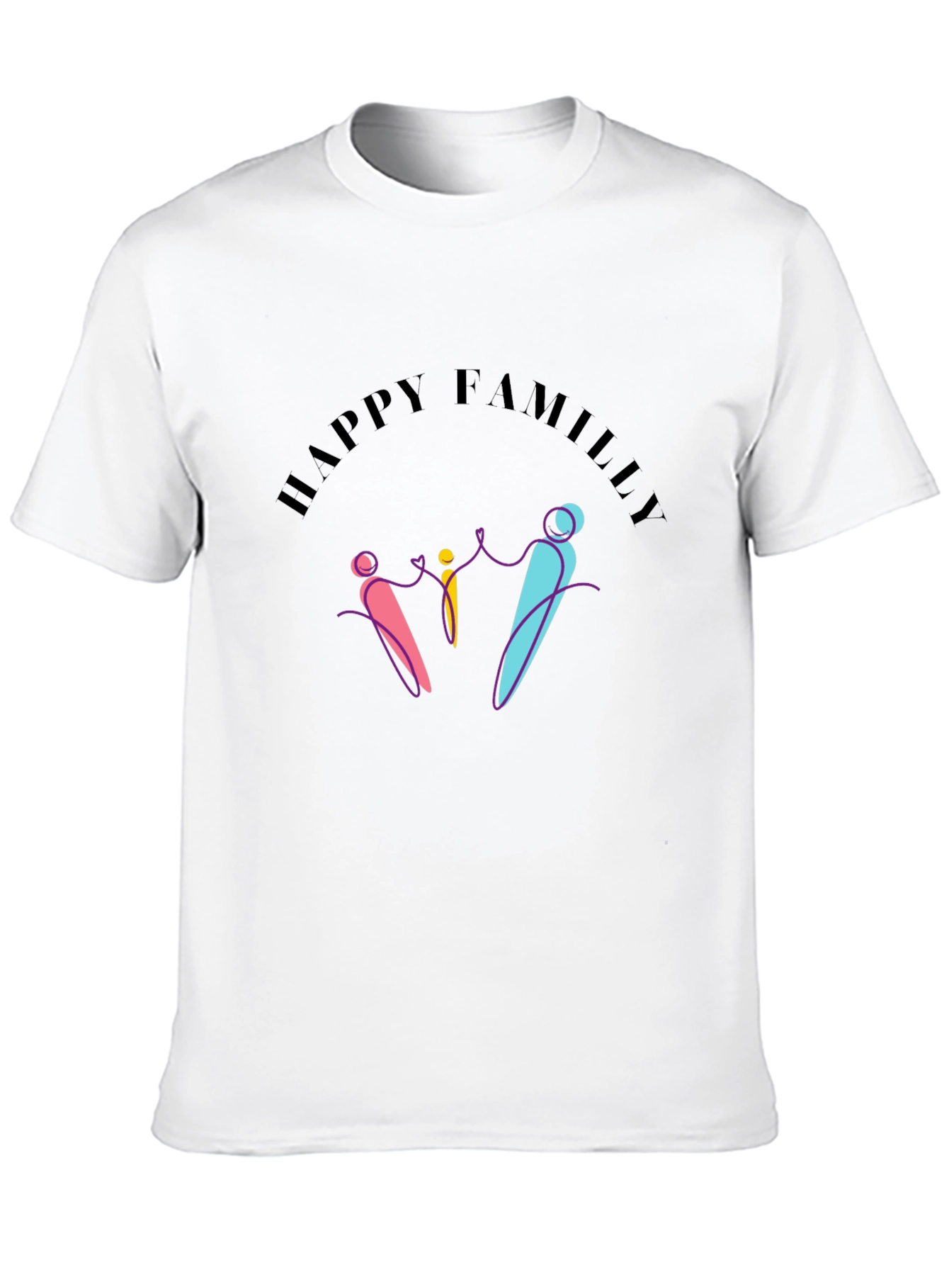 Happy Family Graphic Print T-Shirt - Unisex