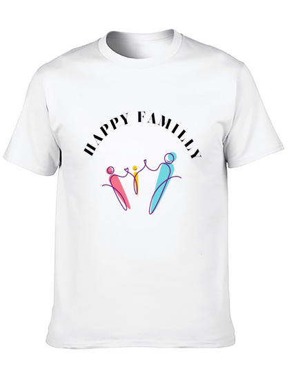Happy Family Graphic Print T-Shirt - Unisex
