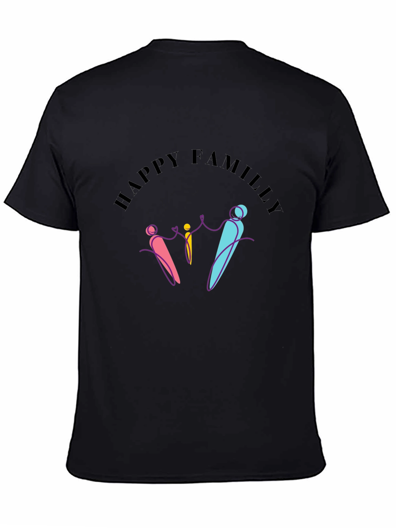 Happy Family Graphic Print T-Shirt - Unisex