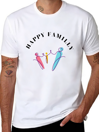 Happy Family Graphic Print T-Shirt - Unisex
