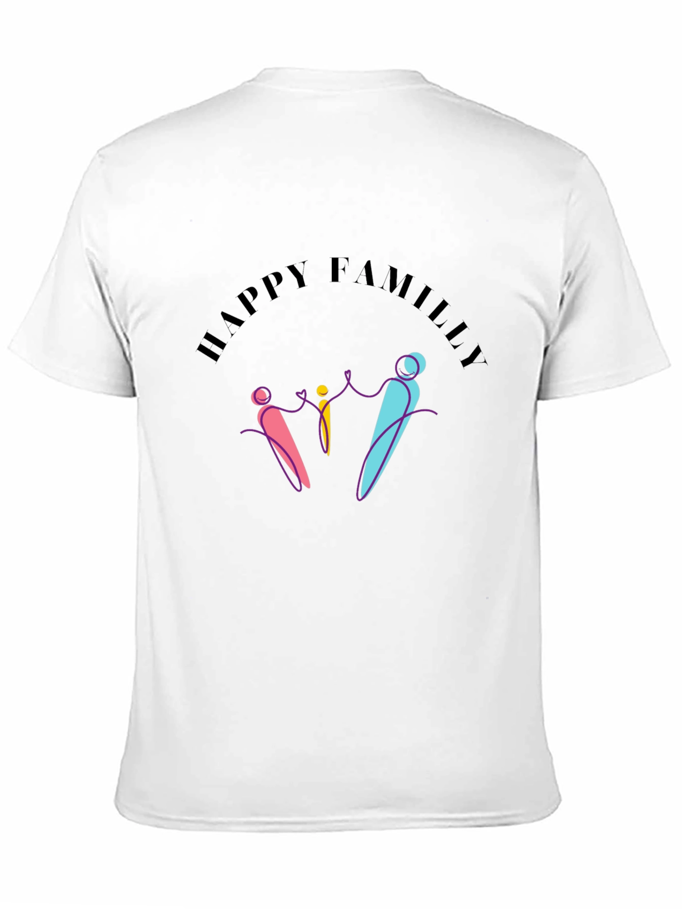 Happy Family Graphic Print T-Shirt - Unisex