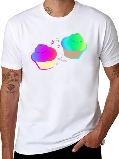 Cute Cupcake Graphic Black T-Shirt