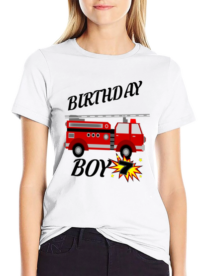 Birthday Boy Firetruck T-Shirt