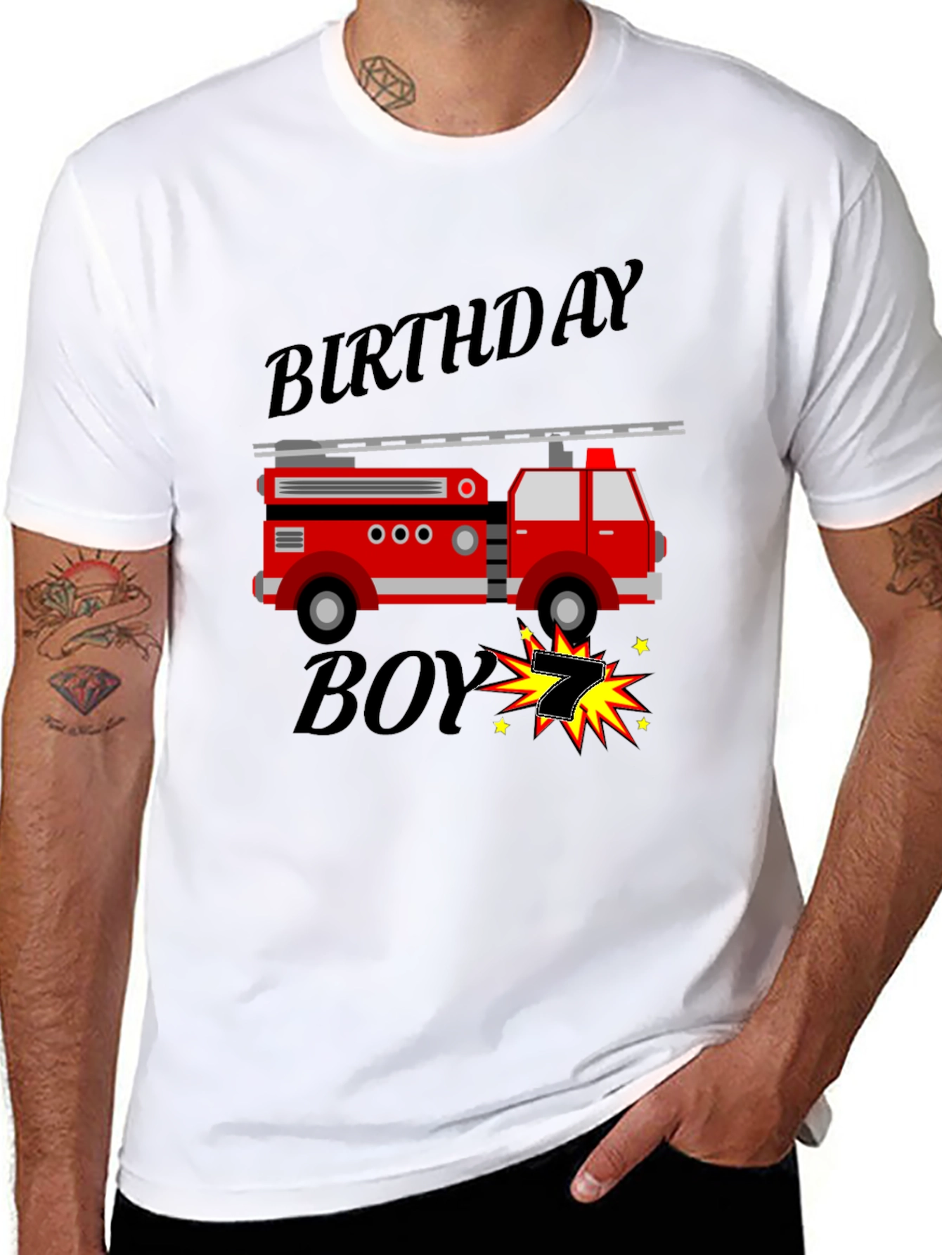 Birthday Boy Firetruck T-Shirt