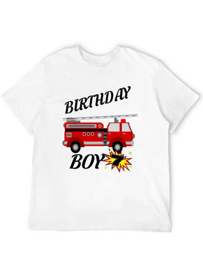 Birthday Boy Firetruck T-Shirt