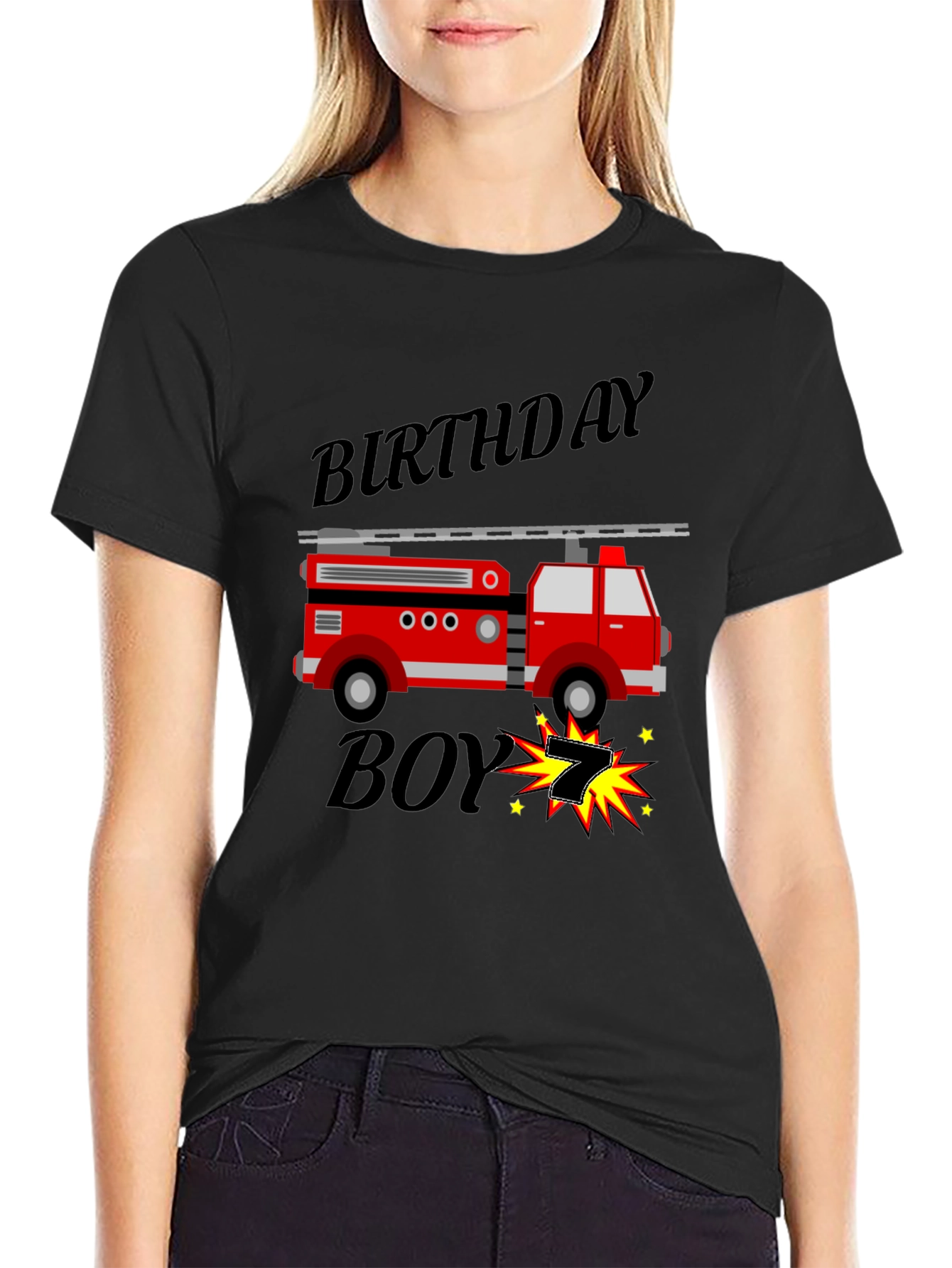 Birthday Boy Firetruck T-Shirt