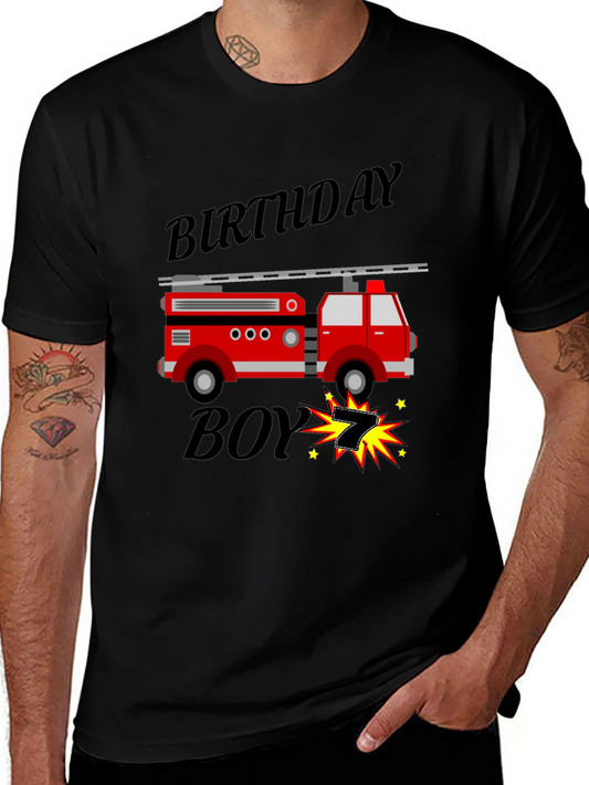 Birthday Boy Firetruck T-Shirt