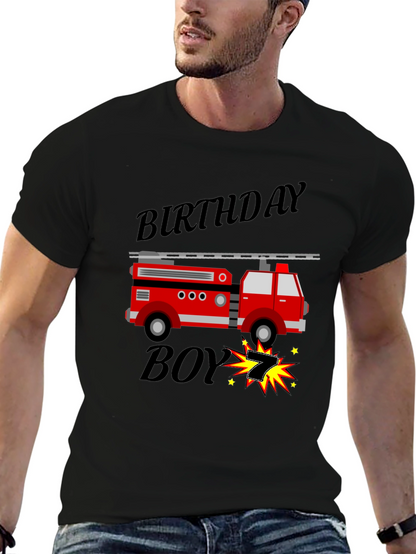 Birthday Boy Firetruck T-Shirt