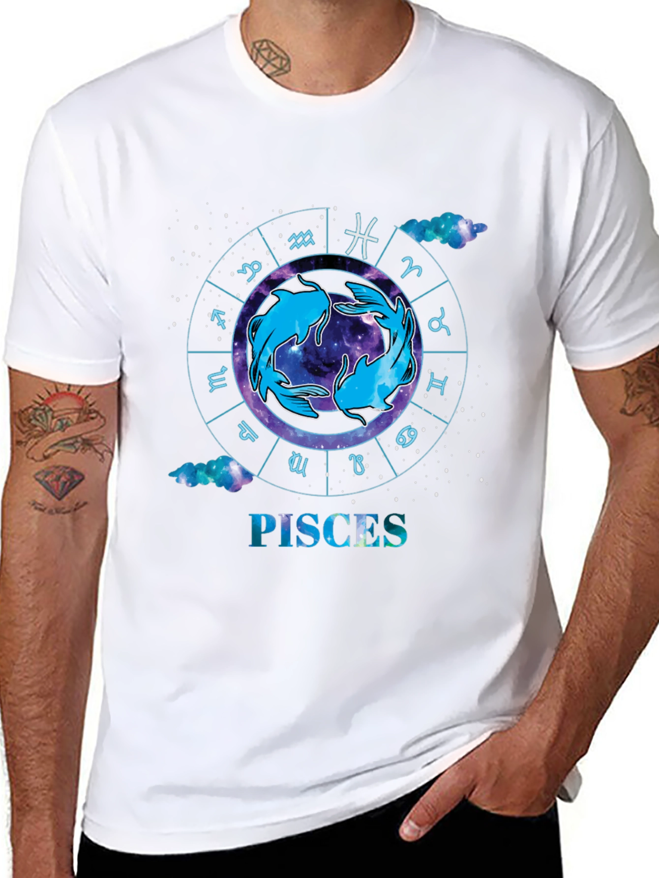 Pisces Zodiac Black T-Shirt