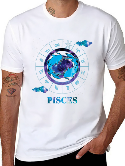 Pisces Zodiac Black T-Shirt