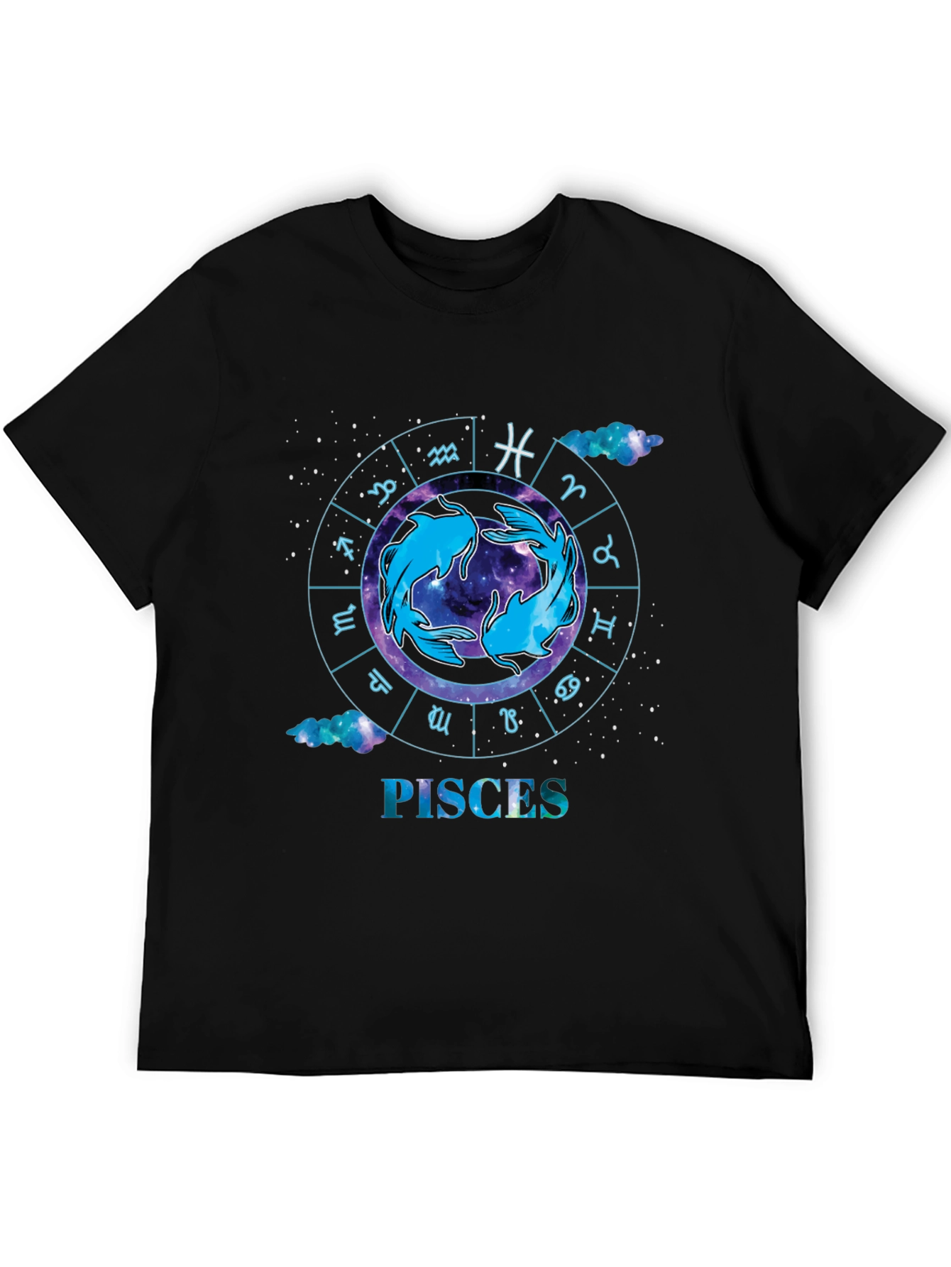 Pisces Zodiac Black T-Shirt