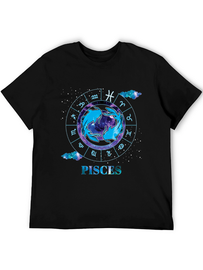 Pisces Zodiac Black T-Shirt