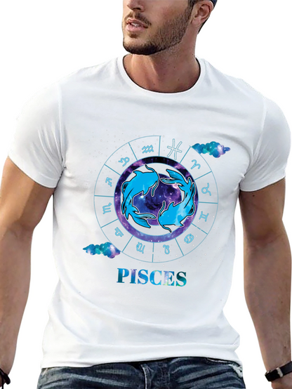 Pisces Zodiac Black T-Shirt