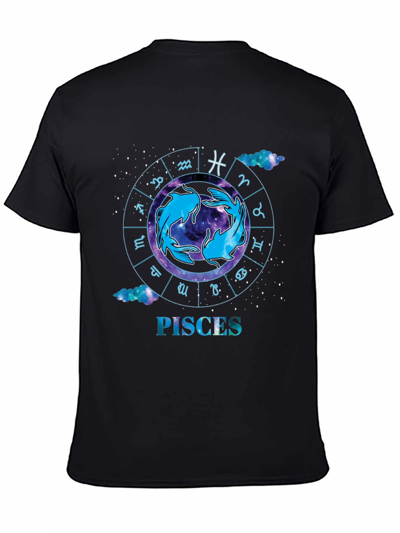 Pisces Zodiac Black T-Shirt