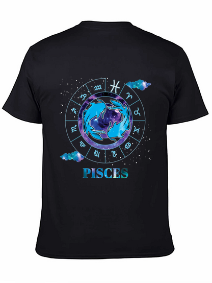 Pisces Zodiac Black T-Shirt