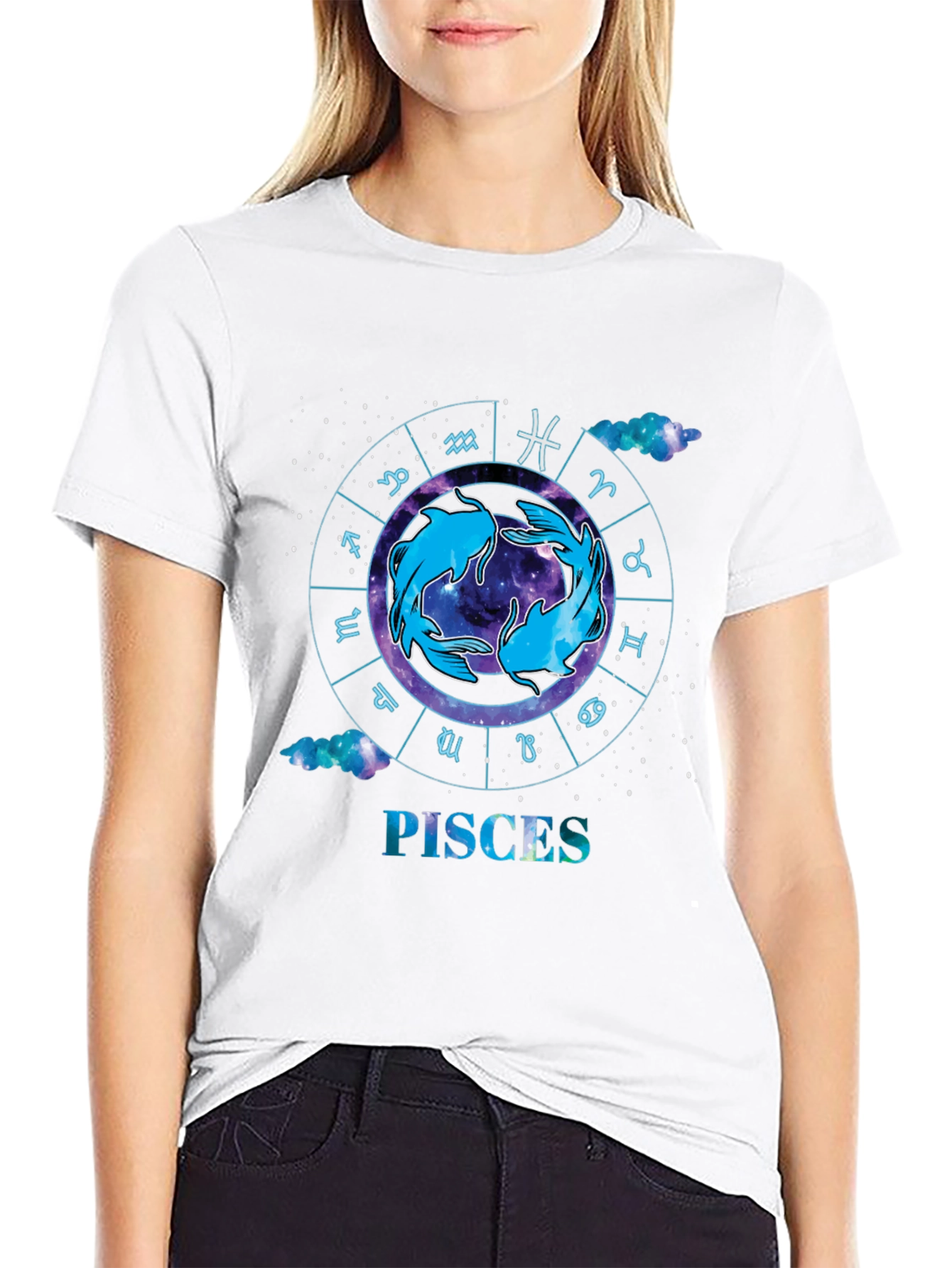 Pisces Zodiac Black T-Shirt