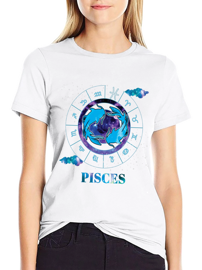 Pisces Zodiac Black T-Shirt