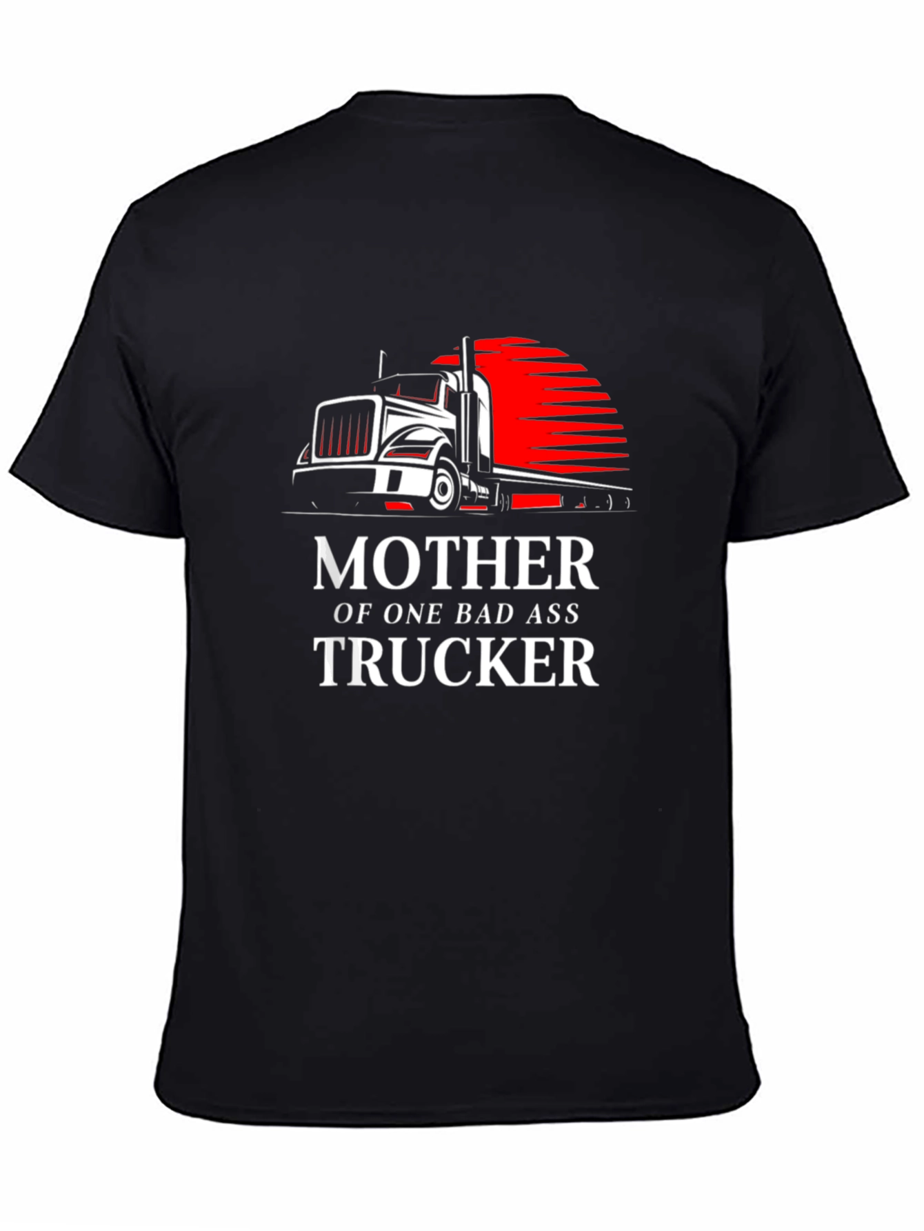 Mother of a Badass Trucker Graphic Tee - Black