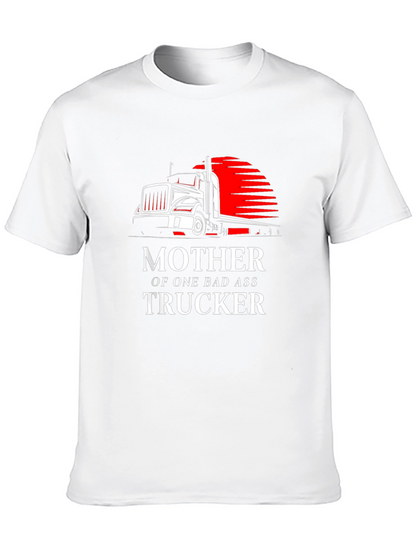 Mother of a Badass Trucker Graphic Tee - Black