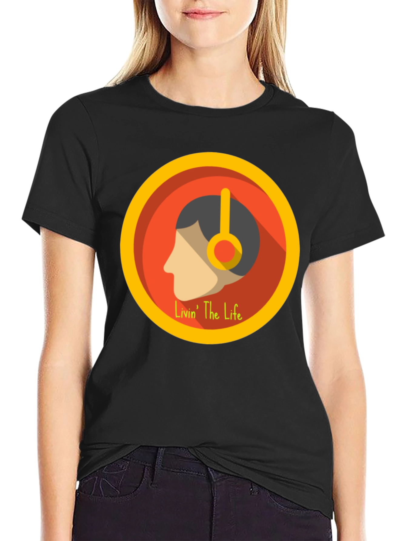 Livin The Life Graphic Tee - Black