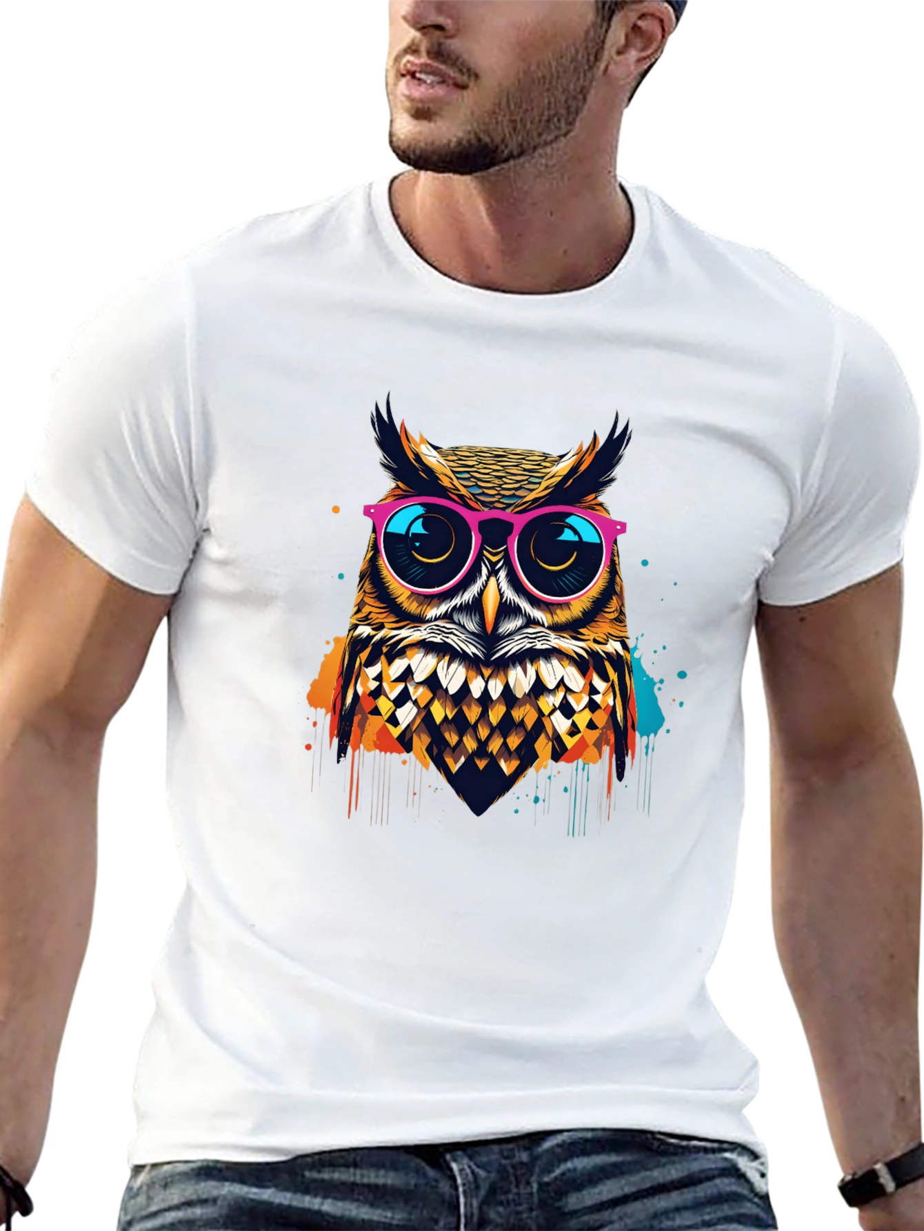 Owl Graphic T-Shirt - Trendy Mens Tee