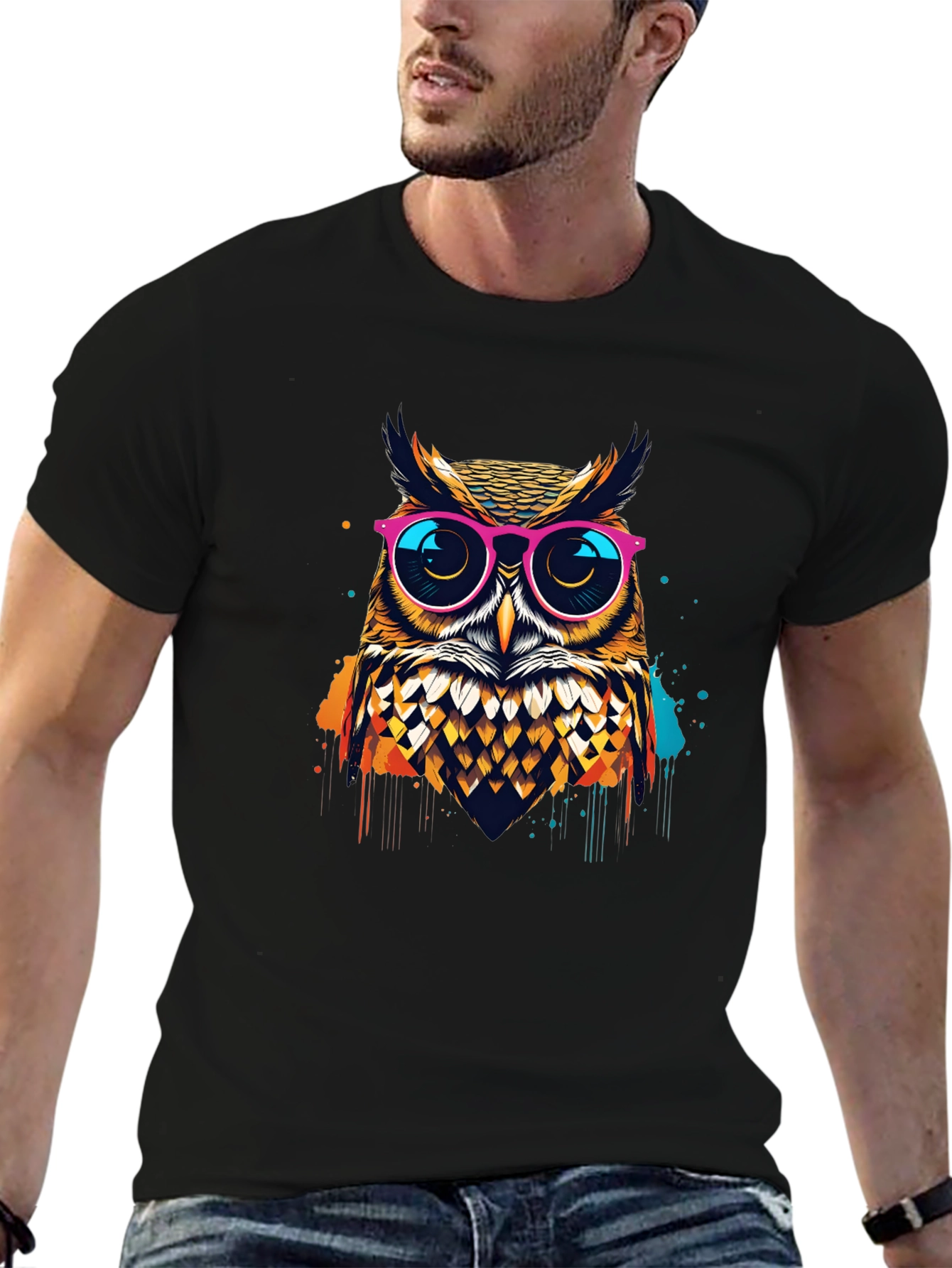 Owl Graphic T-Shirt - Trendy Mens Tee